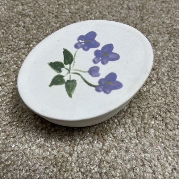 Hand Painted Cottage Pottery Victorian Scented Trinket Box Flowers British Made - Picture 3 of 7